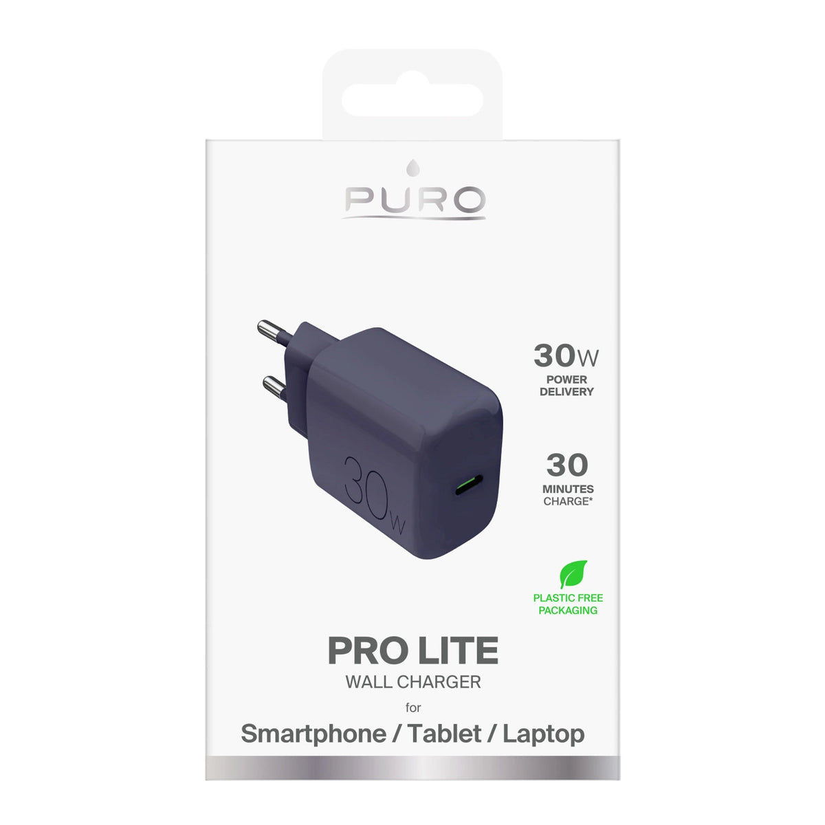 Ładowarka sieciowa Puro Pro Lite 30W USB-C - szara – zdjęcie 2