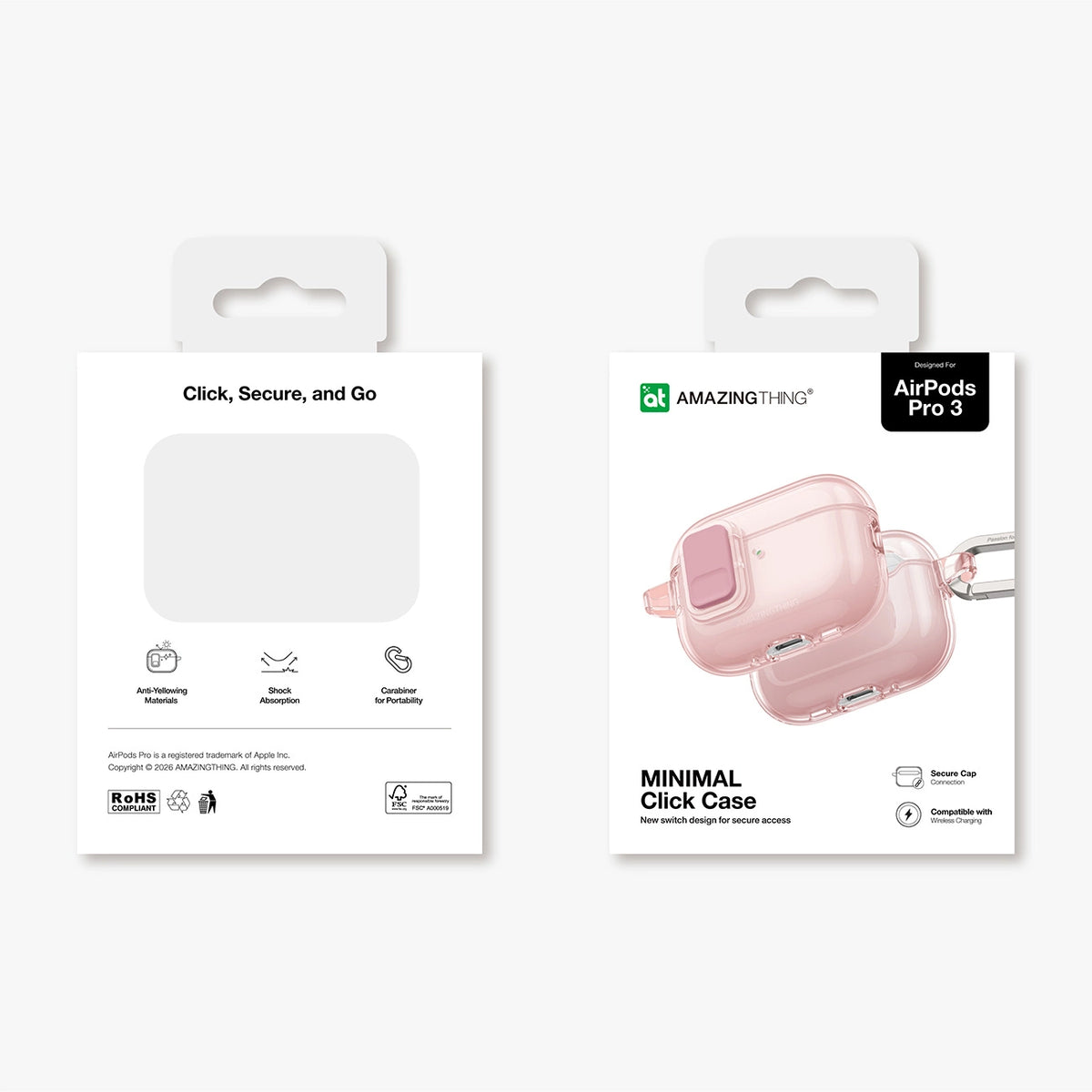Etui AMAZINGTHING Minimal Case do AirPods Pro 3 - różowe – zdjęcie 5