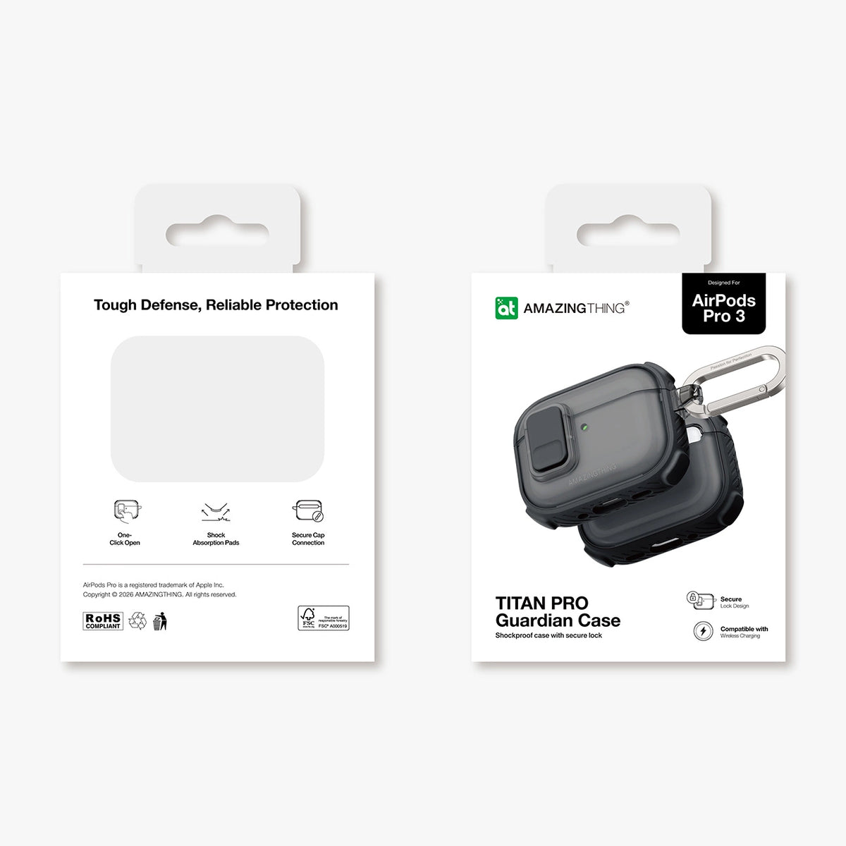 Etui AMAZINGTHING Titan Pro Mag Case Clear do AirPods Pro 3 - czarne – zdjęcie 14