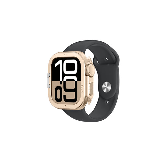 Etui metalowe AMAZINGTHING Titan na Apple Watch 11 46mm aluminiowe - złote