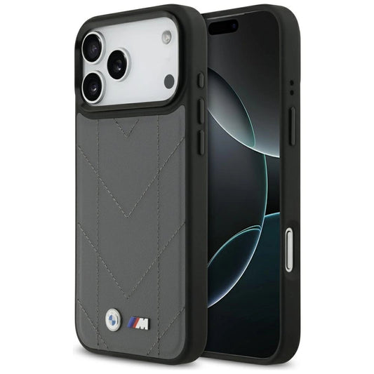 Etui BMW M Quilted Logo MagSafe na iPhone 17 Pro Max - grafitowe