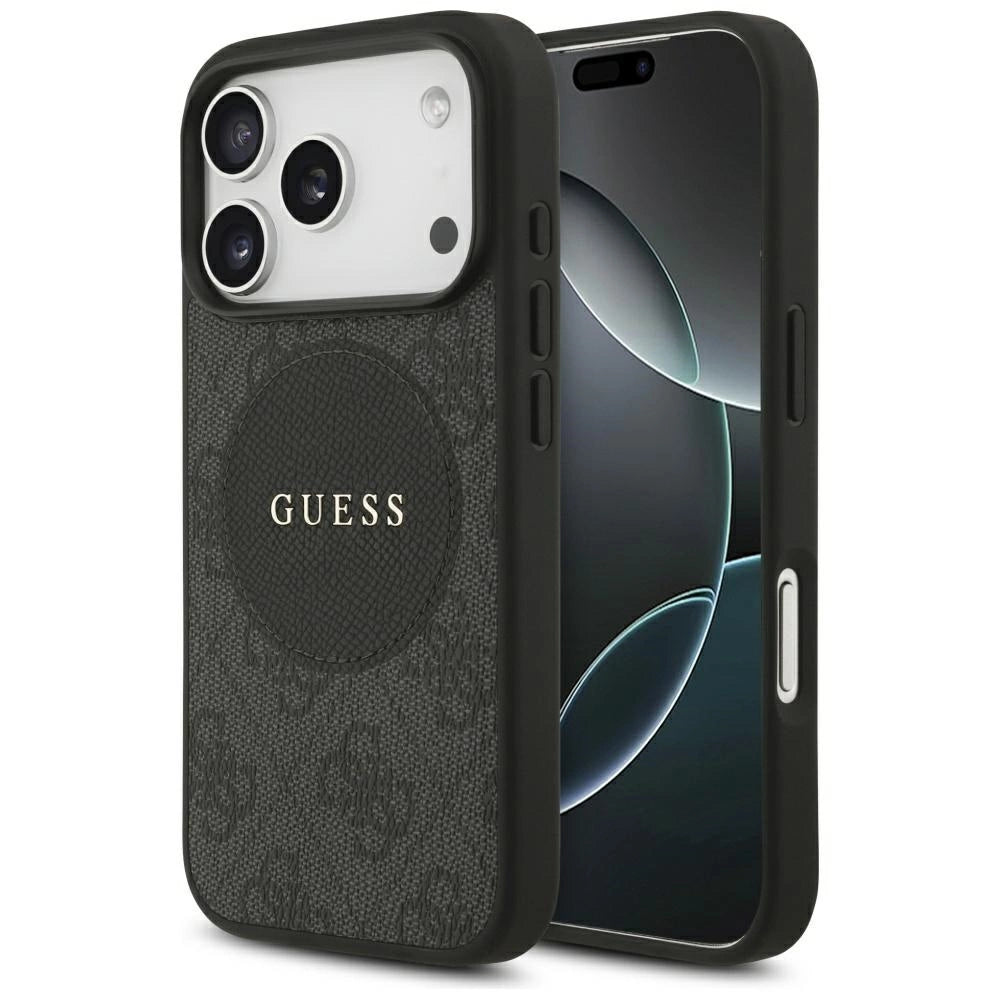 Etui Guess 4G Circle Classic Logo MagSafe na iPhone 17 Pro - czarne