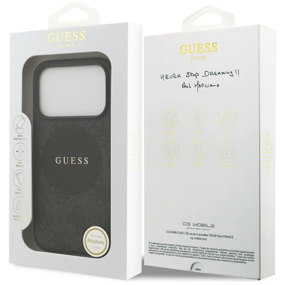 Etui Guess 4G Circle Classic Logo MagSafe na iPhone 17 Pro - czarne – zdjęcie 8