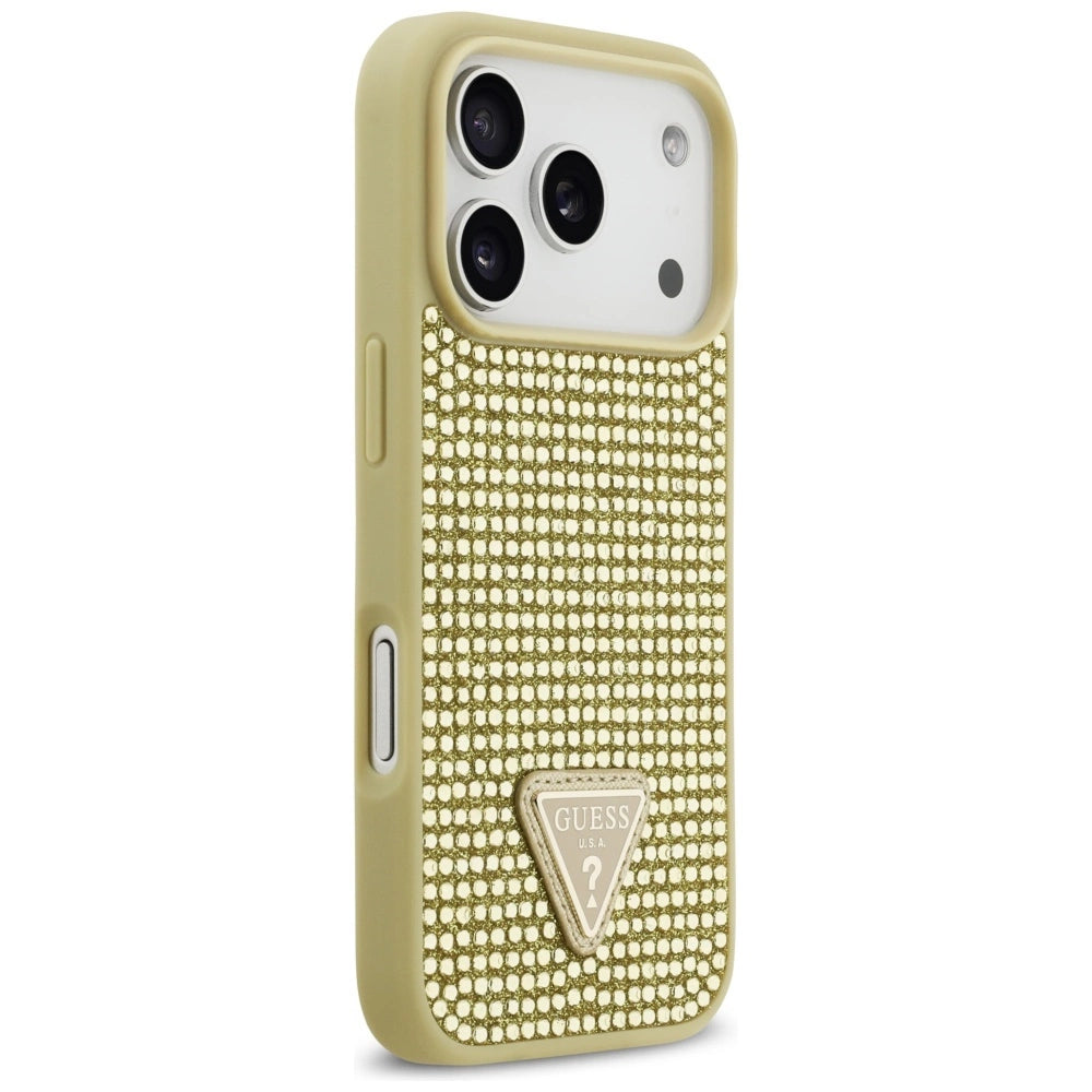 Etui Guess Rhinestone Triangle Logo na iPhone 17 Pro - złote – zdjęcie 4