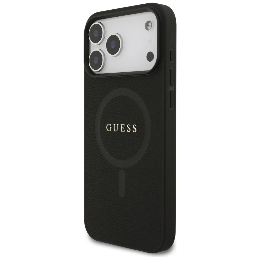 Etui Guess Saffiano Classic Logo MagSafe na iPhone 17 Pro Max - czarne – zdjęcie 2
