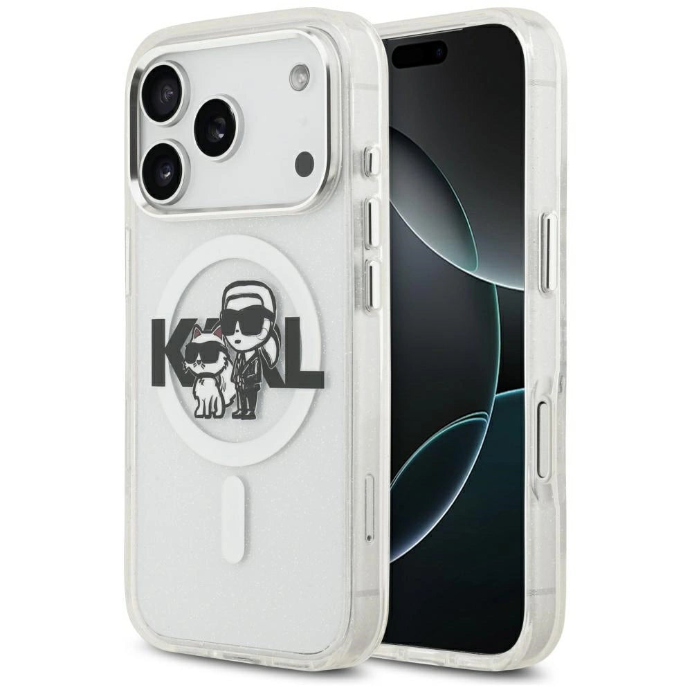 Etui Karl Lagerfeld IML Glitter Karl & na iPhone 17 Pro - przezroczyste