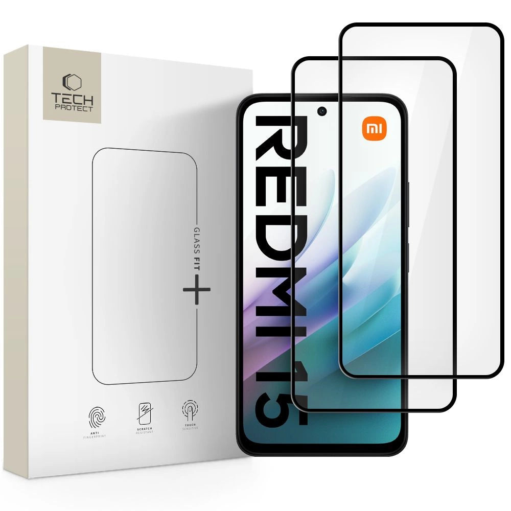 Szkło hartowane Tech-Protect Glass na Xiaomi Redmi 15 4G / 5G - czarne