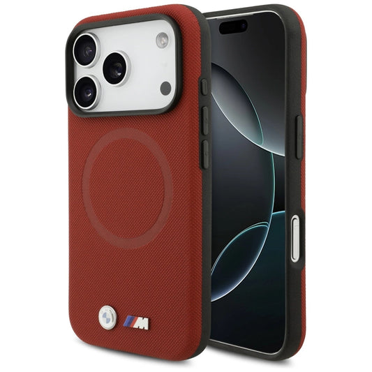 Etui BMW M FW Metal Logo MagSafe na iPhone 17 Pro - czerwone