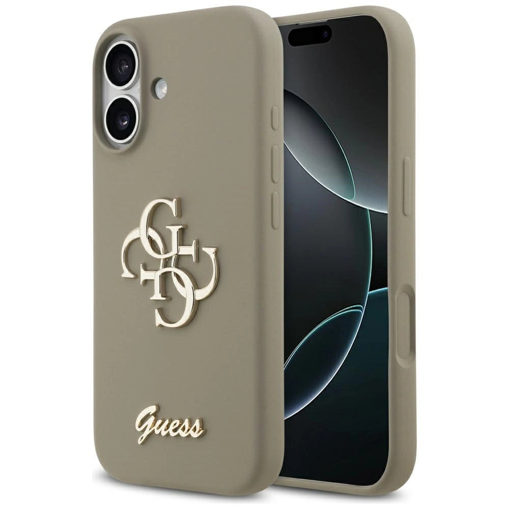 Etui Guess Silicone Big 4G Script na iPhone 17 - brązowe