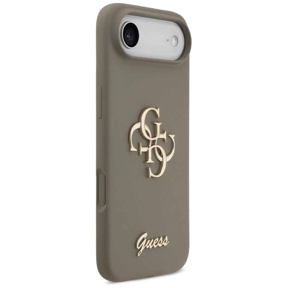 Etui Guess Silicone Big 4G Script na iPhone Air - brązowe
