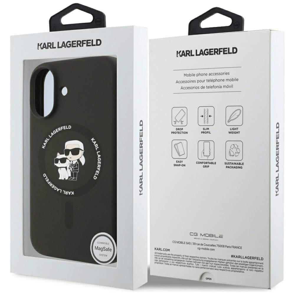 Etui Karl Lagerfeld Silicone Karl&Choupette Ring na iPhone 17 - czarne – zdjęcie 8