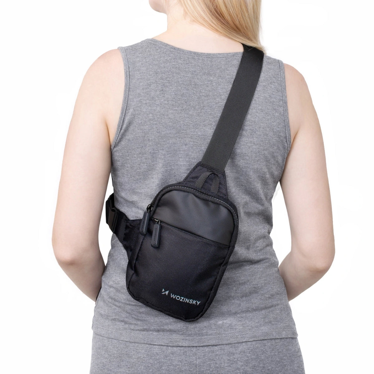 Mini saszetka na ramię Wozinsky WMS-W1 na telefon unisex - czarna