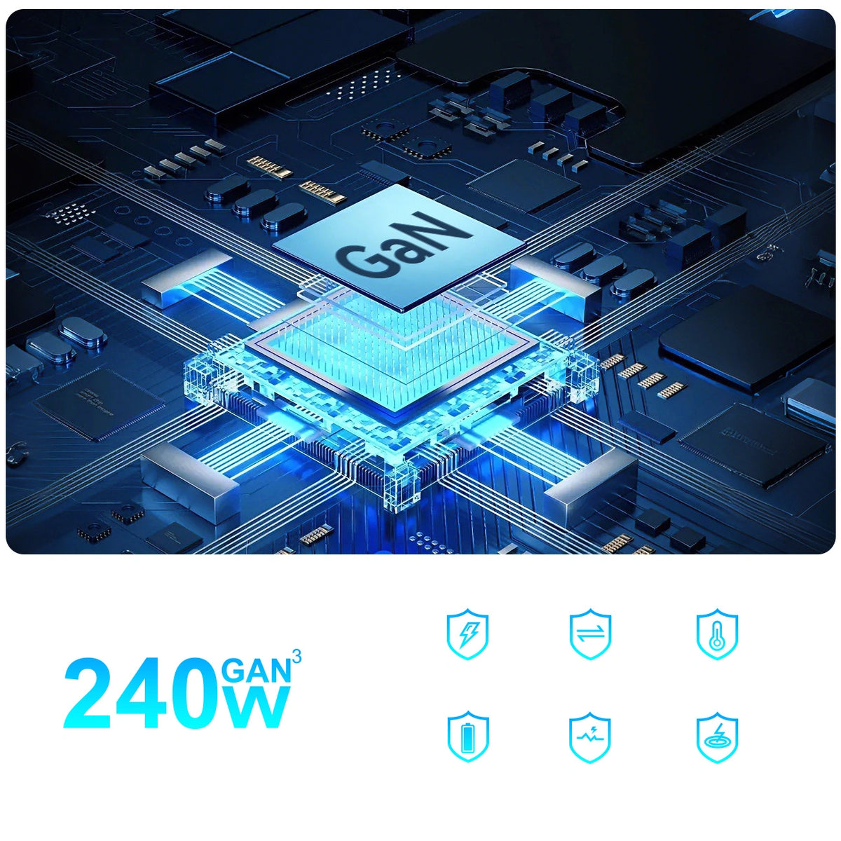 Stacja ładująca Wozinsky WSL-240 GaN QC3 - 200W - czarna – zdjęcie 9