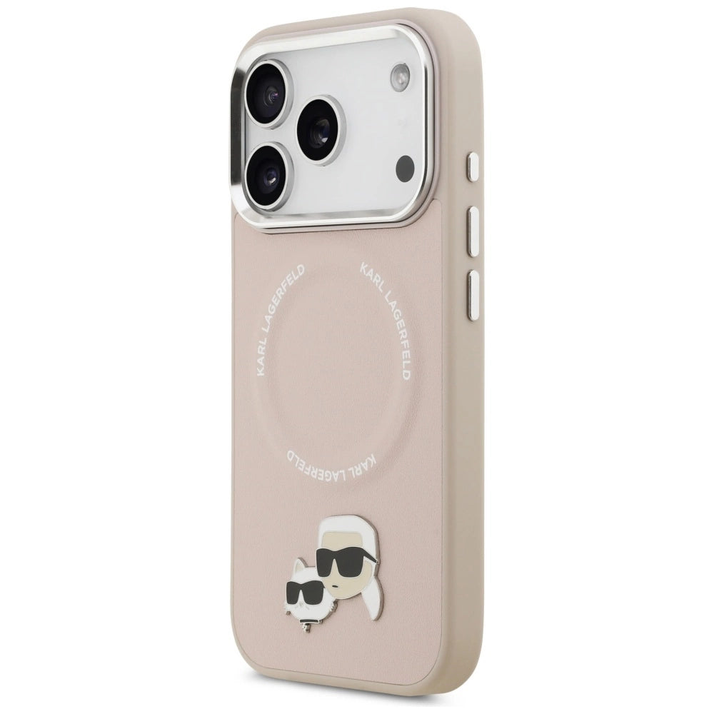 Etui Karl Lagerfeld Karl & Choupette Pins MagSafe do iPhone 17 Pro - różowe – zdjęcie 2