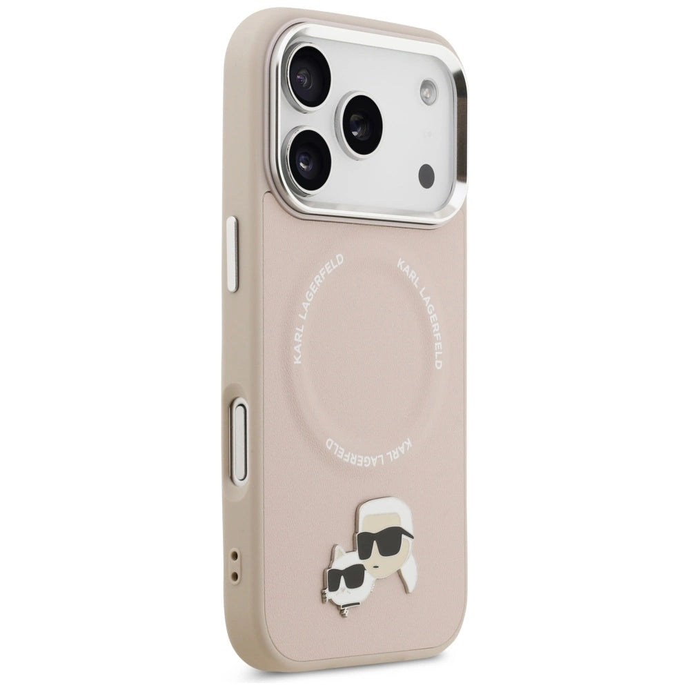Etui Karl Lagerfeld Karl & Choupette Pins MagSafe do iPhone 17 Pro - różowe – zdjęcie 4
