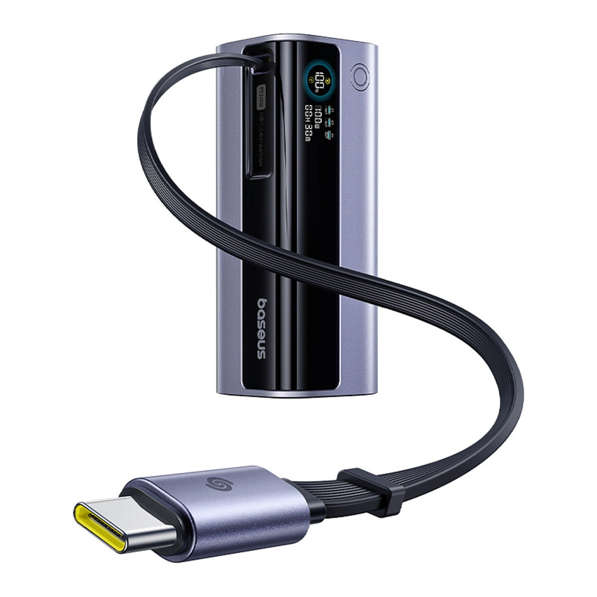 Powerbank Baseus EnerGeek GR11 10000mAh 100W ze zwijanym kablem - szary – zdjęcie 2
