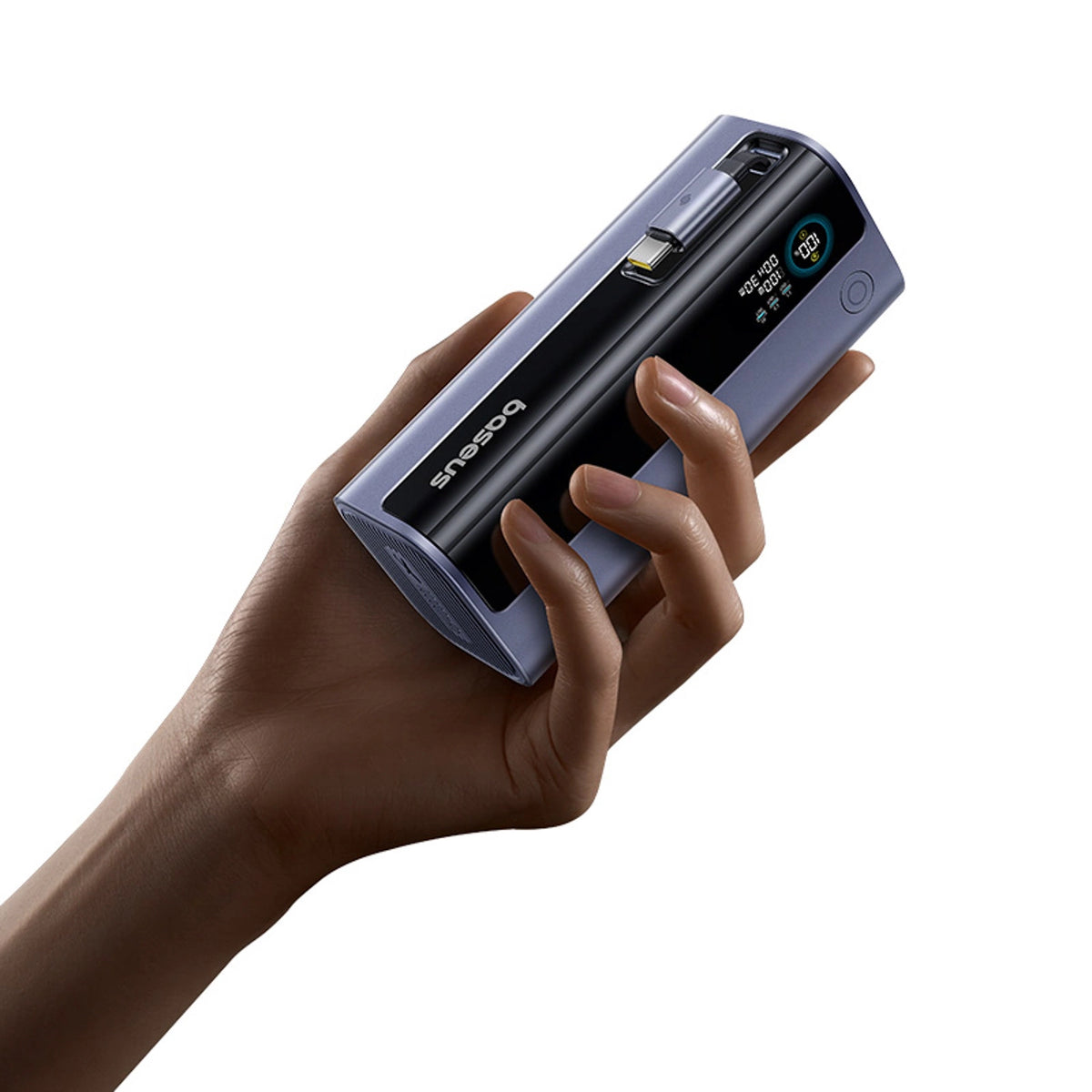 Powerbank Baseus EnerGeek GR11 10000mAh 100W ze zwijanym kablem - szary – zdjęcie 3