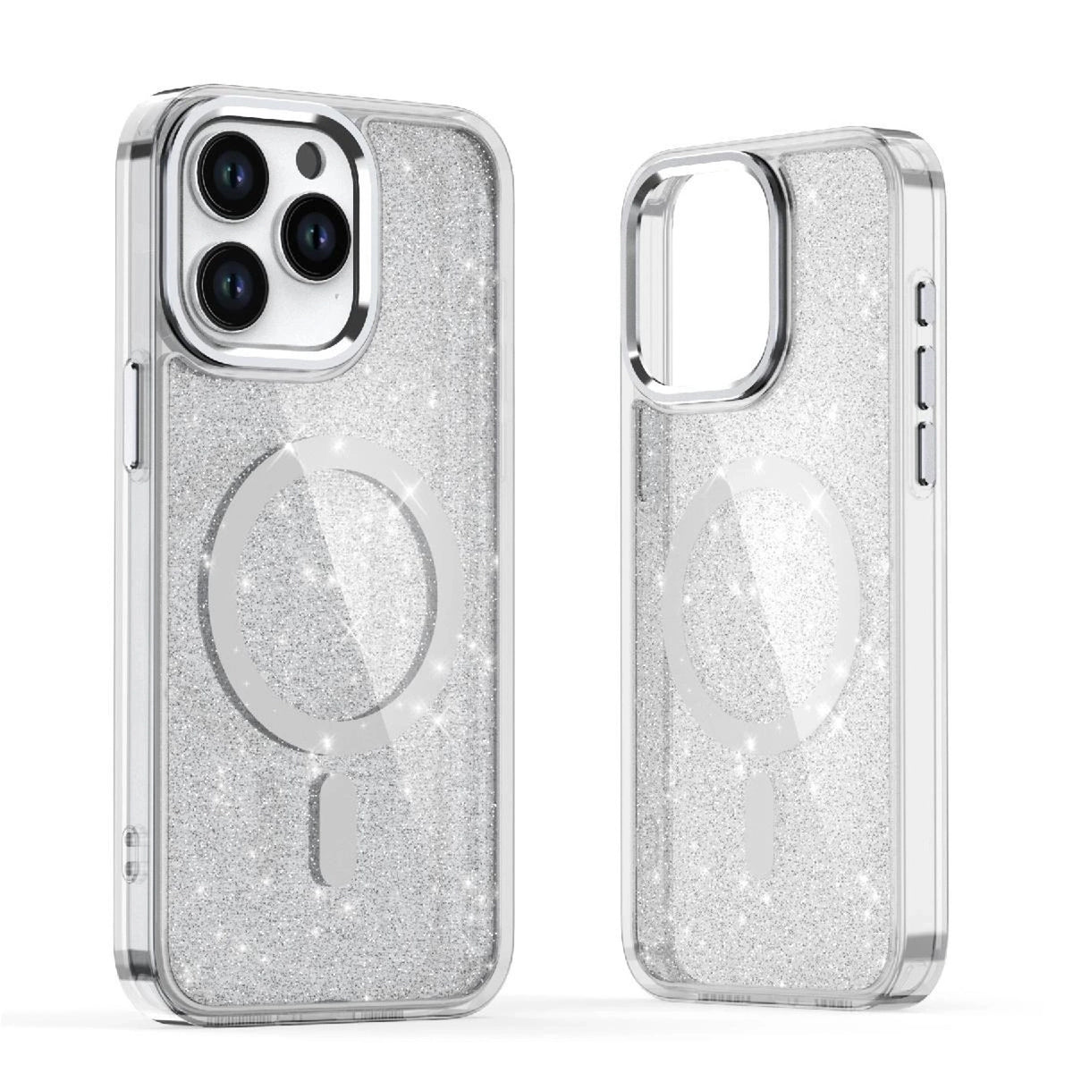 Etui Glitter Case na Samsung Galaxy S26 kompatybilne z MagSafe - białe – zdjęcie 2