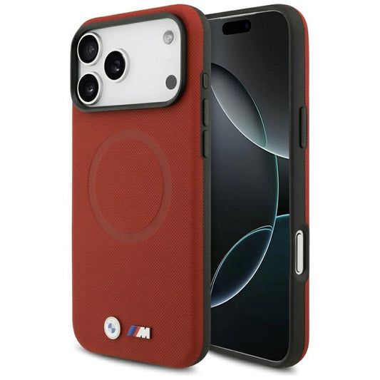 Etui BMW M FW Metal Logo MagSafe na iPhone 17 Pro Max - czerwone