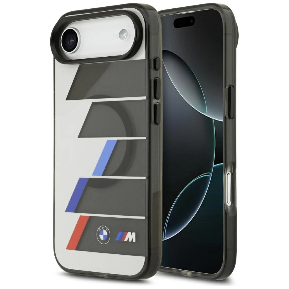 Etui BMW M IML Metal Buttons Tricolor Lines MagSafe na iPhone Air - szare