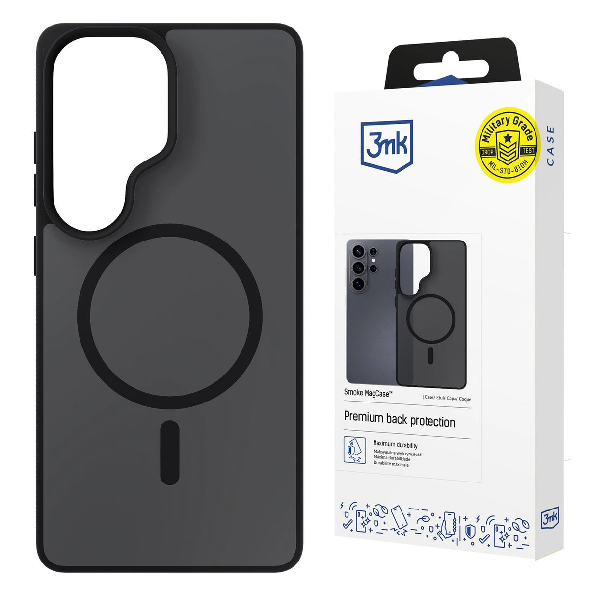 Etui 3mk Smoke MagCase na Samsung Galaxy S26 Ultra - szare-półprzezroczyste