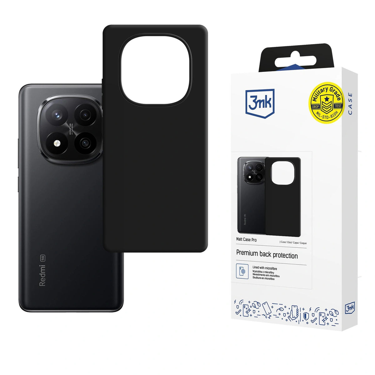 Etui 3mk Matt Case Pro na Xiaomi Redmi Note 15 Pro+ 5G - czarne matowe