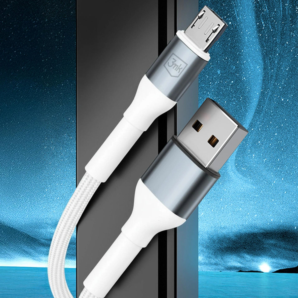 Kabel 3mk Hyper Cable N-SERIES USB-A / MicroUSB 1m 5V/2.4A 12W / biały