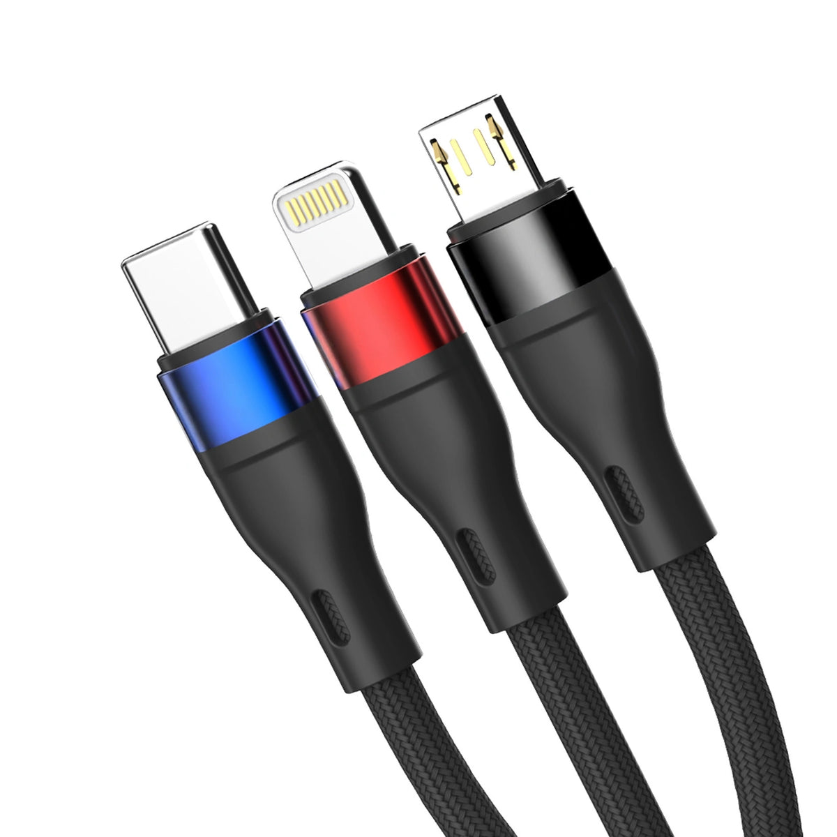 Kabel 3mk Hyper Cable N-SERIES 3 in 1 USB-A / Lightning / Micro - czarny – zdjęcie 3