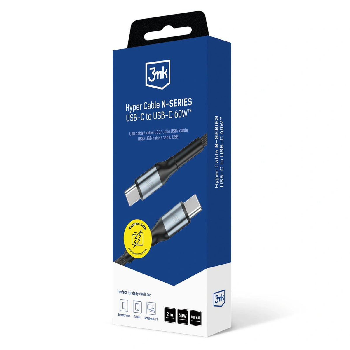 Kabel 3mk Hyper 3mk Hyper Cable N-SERIES USB-C / USB-C 2m 20V/3A 60W – zdjęcie 9