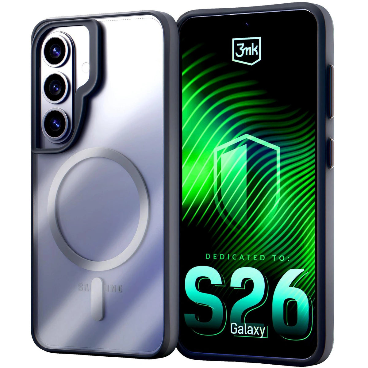 Etui 3mk Satin Armor MagCase na Samsung Galaxy S26 - przezroczysto-czarne