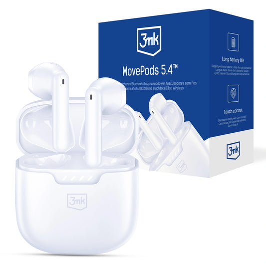 Słuchawki bezprzewodowe 3mk Movepods 5.4 - białe