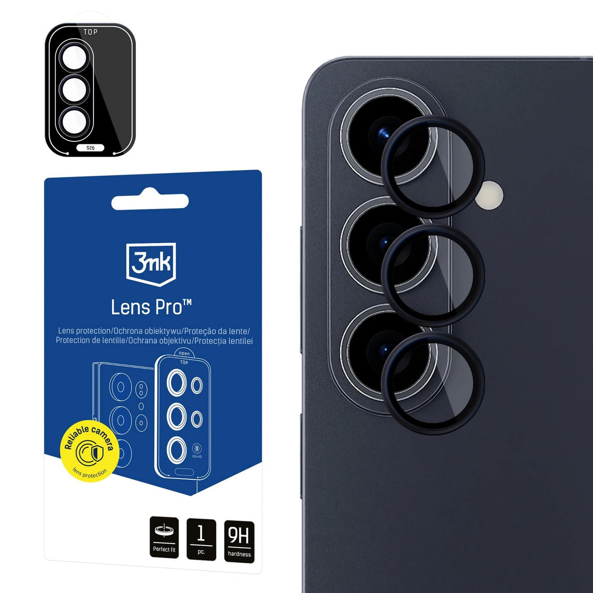 Szkło hybrydowe 3mk Lens Protection Pro Black do na Samsung Galaxy S26 Pro