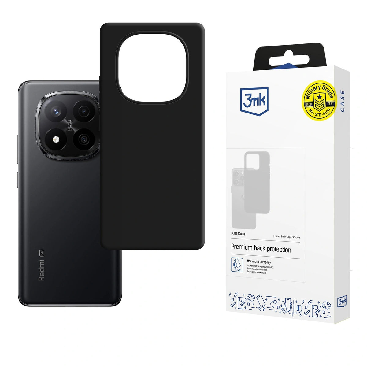 Etui 3mk Matt Case na Xiaomi Redmi Note 15 Pro+ 5G - czarne matowe