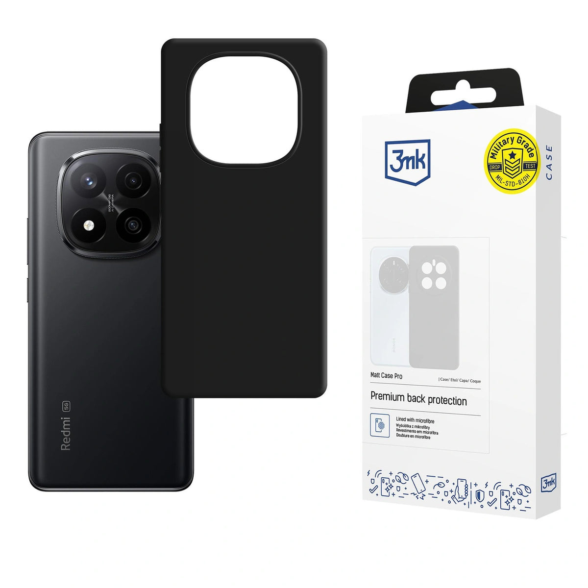 Etui 3mk Matt Case Pro na Xiaomi Redmi Note 15 5G - czarne