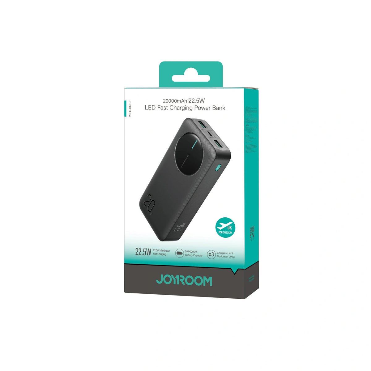 Powerbank Joyroom JR-PBF14 Pro 22,5W 20000mAh z wyświetlaczem - czarny – zdjęcie 7