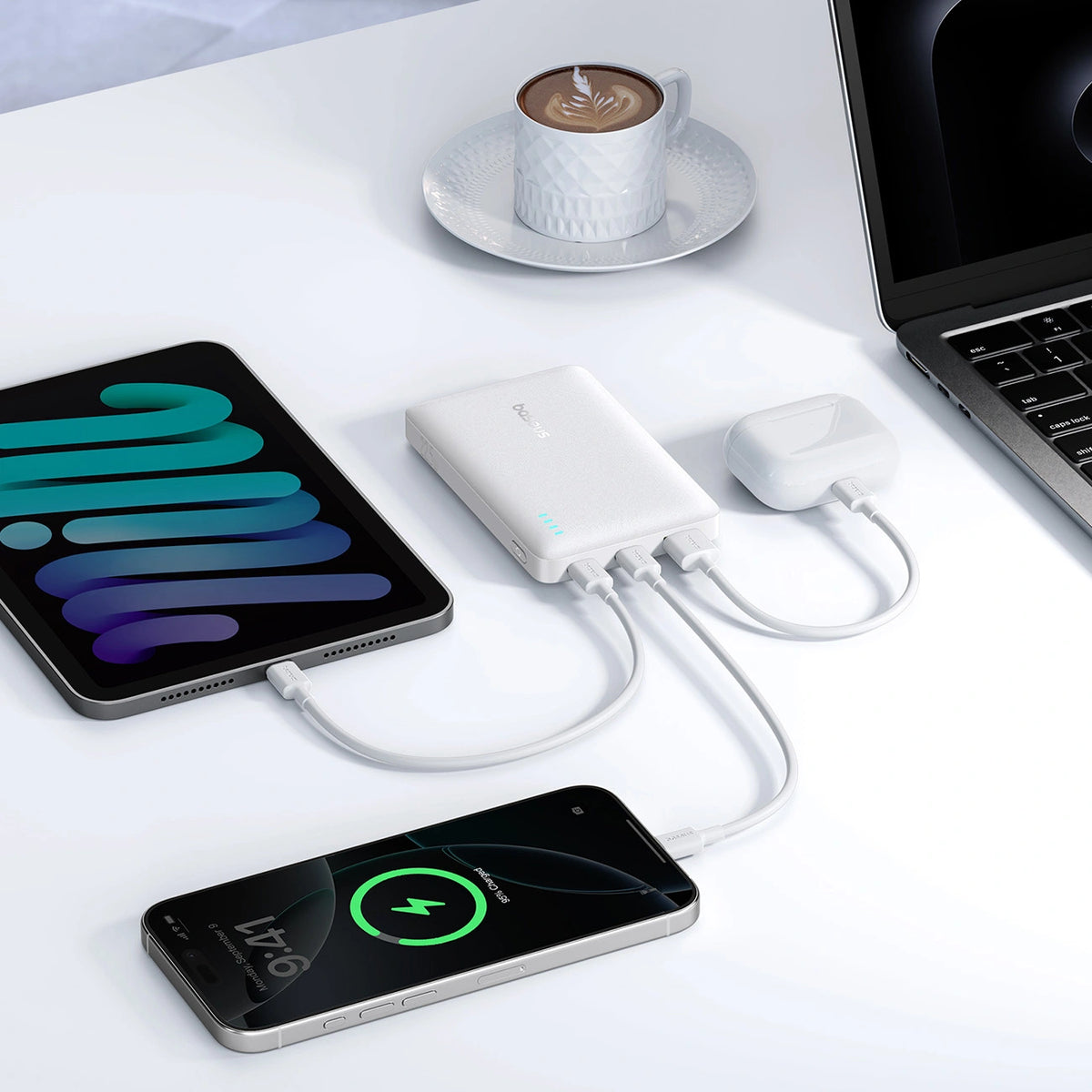 Powerbank Baseus EnerFill FP21 10000mAh 22.5W USB-A - USB-C - biały – zdjęcie 10