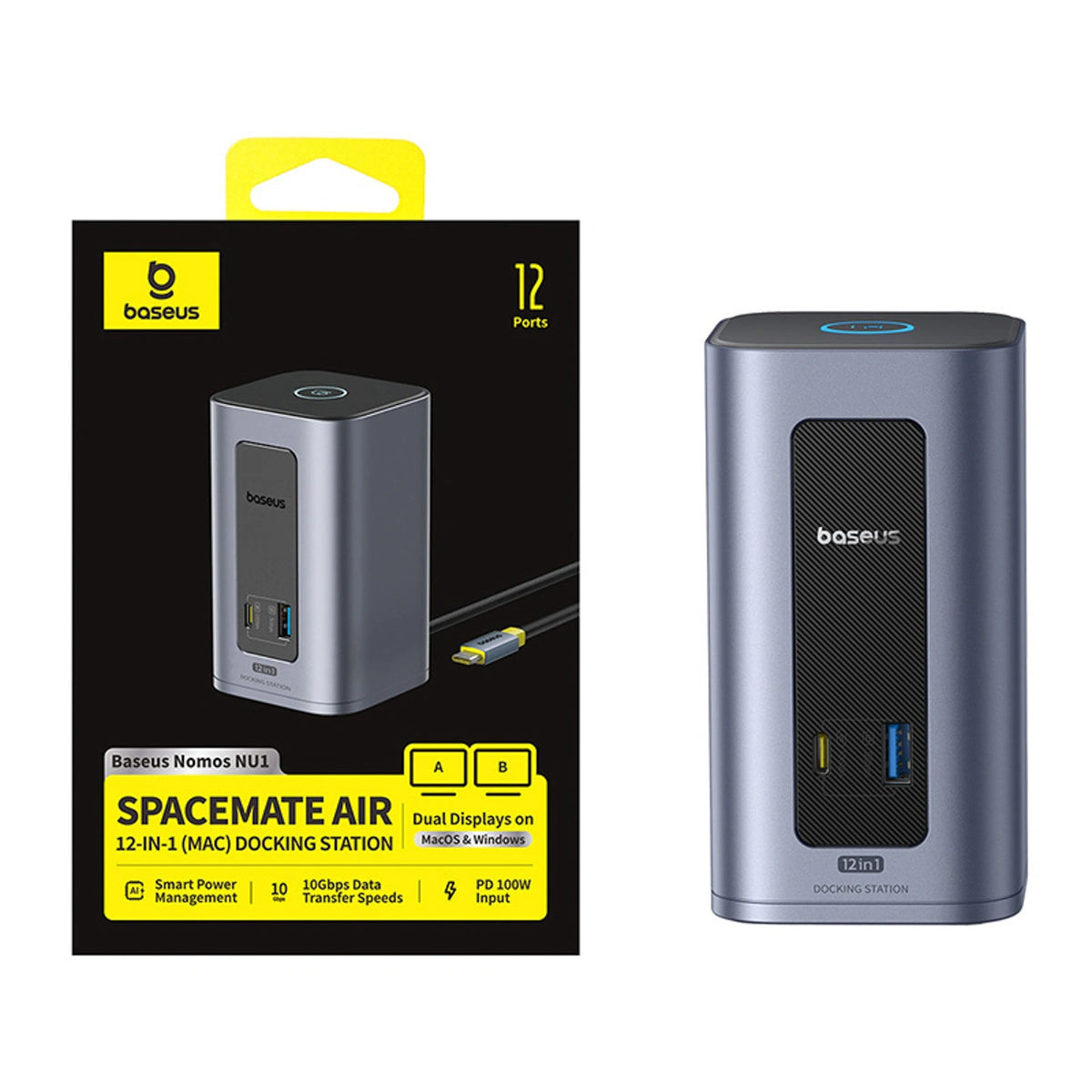 Stacja dokująca Baseus Nomos NU1 Air Spacemate 12w1 - szara – zdjęcie 6