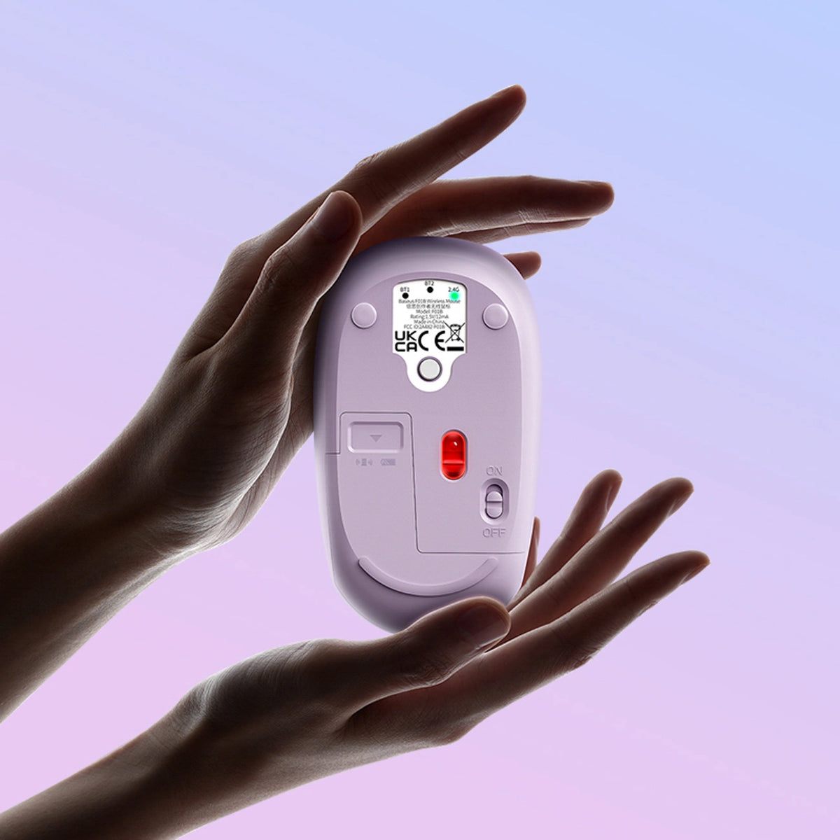 Myszka bezprzewodowa Baseus F01B 2.4GHz + Bluetooth 3.0 + 5.0 - fioletowa – zdjęcie 12