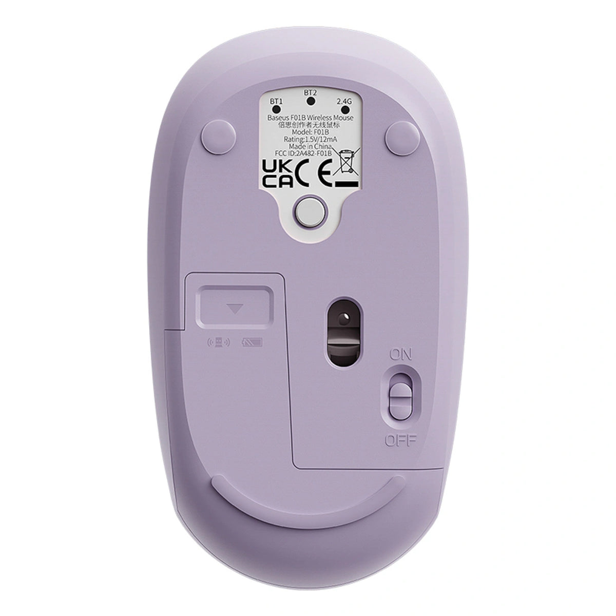 Myszka bezprzewodowa Baseus F01B 2.4GHz + Bluetooth 3.0 + 5.0 - fioletowa – zdjęcie 2