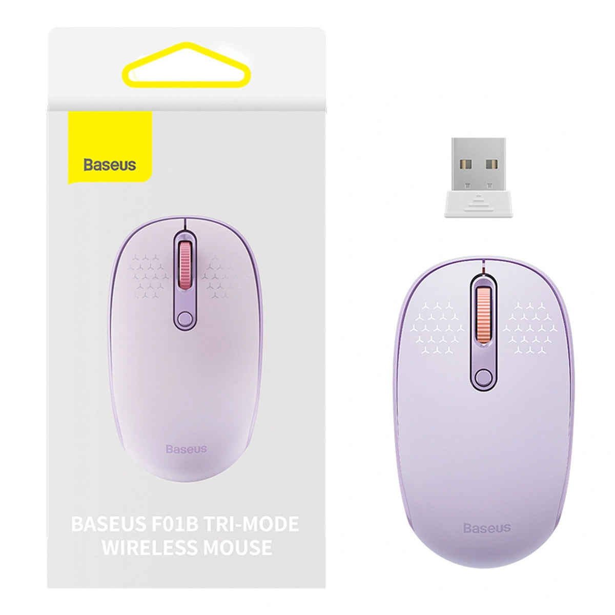Myszka bezprzewodowa Baseus F01B 2.4GHz + Bluetooth 3.0 + 5.0 - fioletowa – zdjęcie 8
