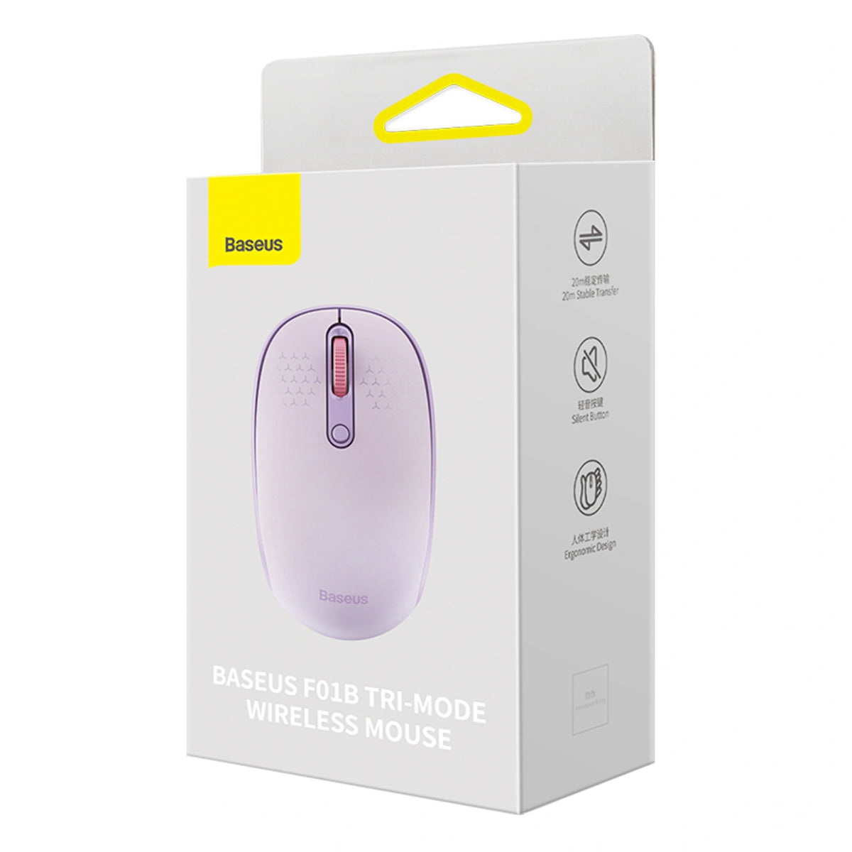 Myszka bezprzewodowa Baseus F01B 2.4GHz + Bluetooth 3.0 + 5.0 - fioletowa – zdjęcie 9