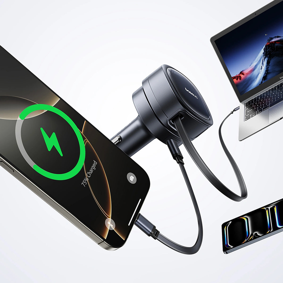 Ładowarka samochodowa Baseus PrimeTrip VR1 60W USB-A USB-C ze - czarna – zdjęcie 7