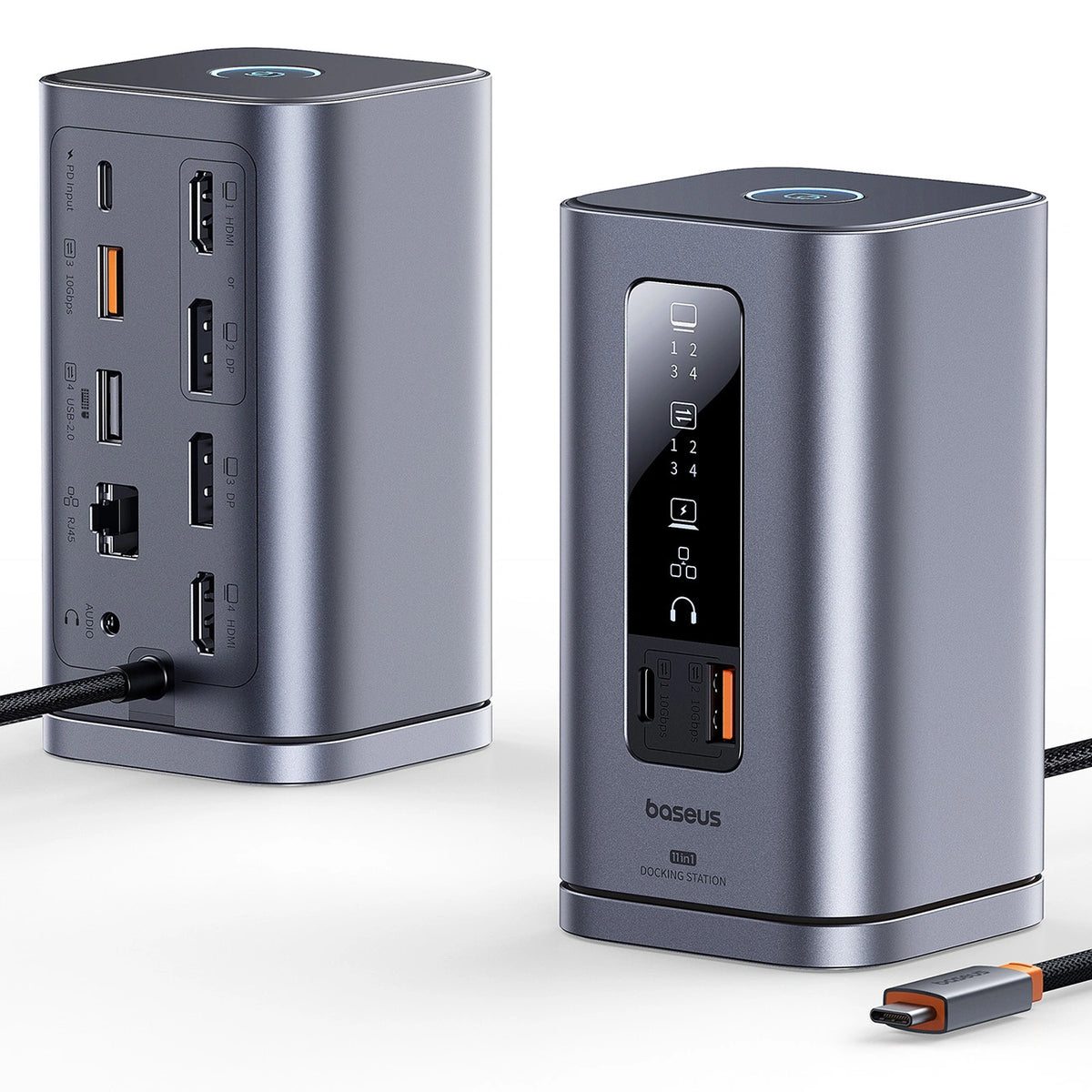Stacja dokująca Baseus Spacemate RD1 hub 11w1 USB-C - 2xHDMI - szara – zdjęcie 2
