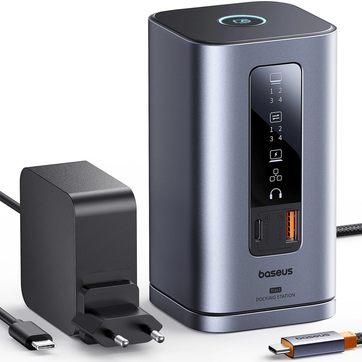 Stacja dokująca Baseus Spacemate RD1 hub 11w1 USB-C - 2xHDMI - szara – zdjęcie 4