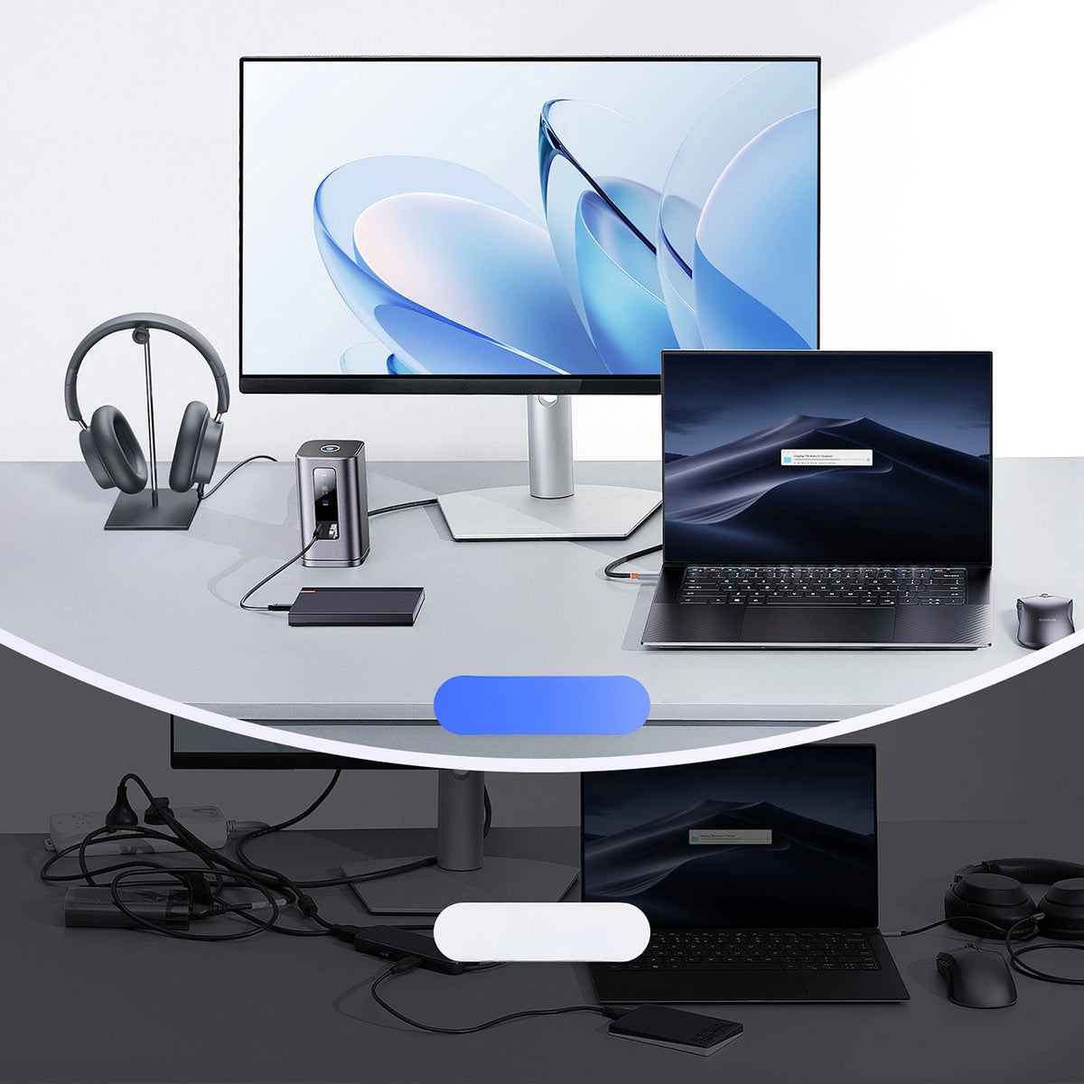 Stacja dokująca Baseus Spacemate RD1 hub 11w1 USB-C - 2xHDMI - szara – zdjęcie 8