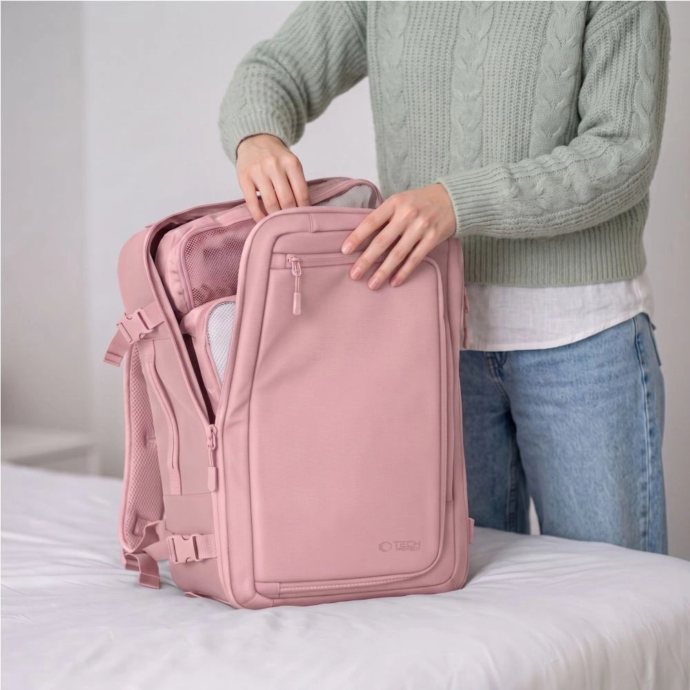 Plecak Tech-Protect Defender S50 do Ryanair & na laptopa 20L - różowy – zdjęcie 11