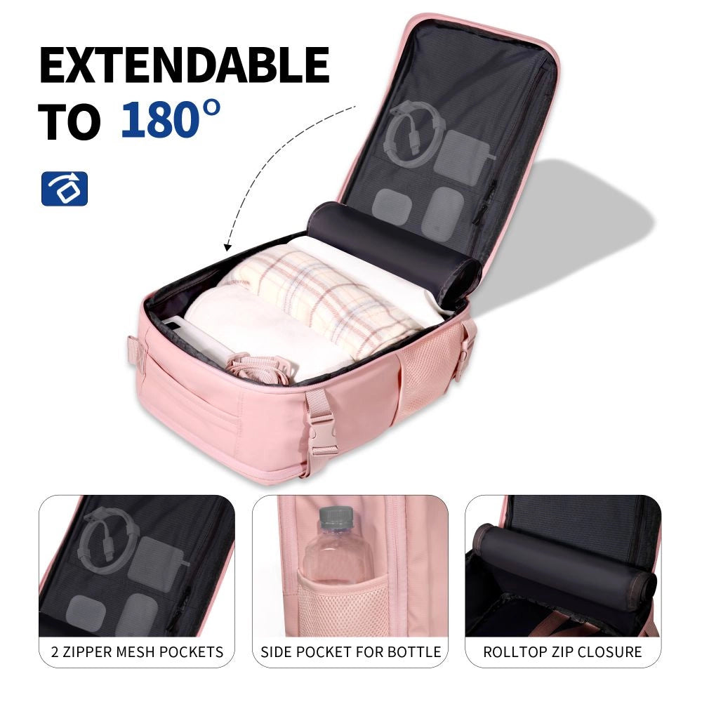 Plecak Tech-Protect Defender S50 do Ryanair & na laptopa 20L - różowy – zdjęcie 6