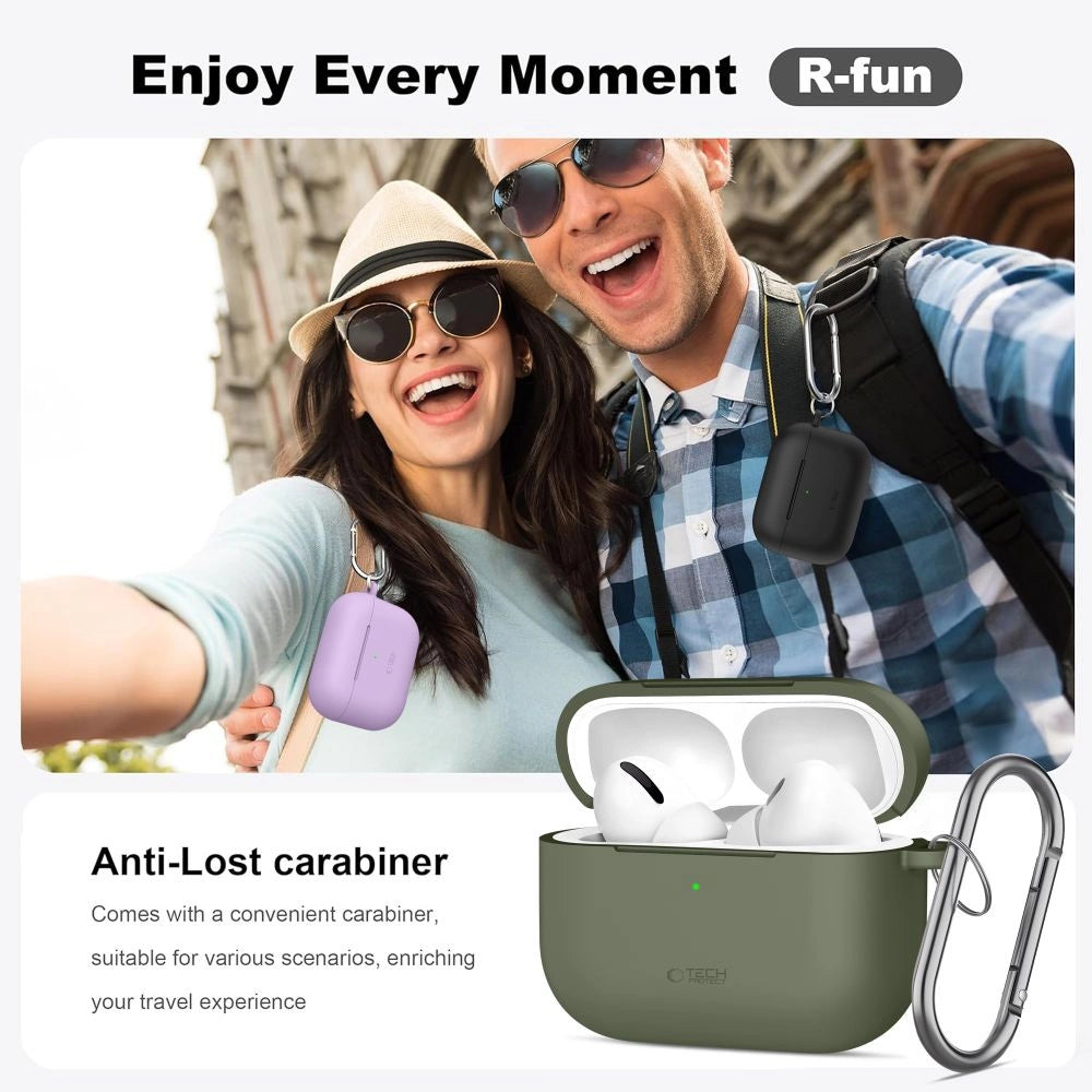 Etui Tech-Protect Silicone Hook na AirPods Pro - granatowe – zdjęcie 7
