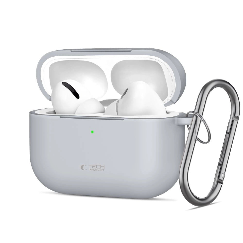 Etui Tech-Protect Silicone Hook na AirPods Pro - szare