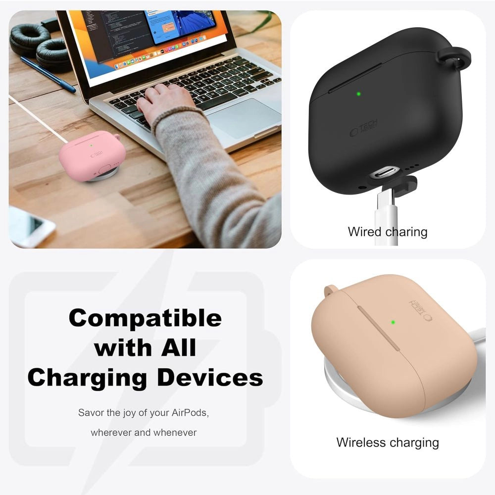 Etui Tech-Protect Silicone Hook na AirPods Pro - pomarańczowe – zdjęcie 6